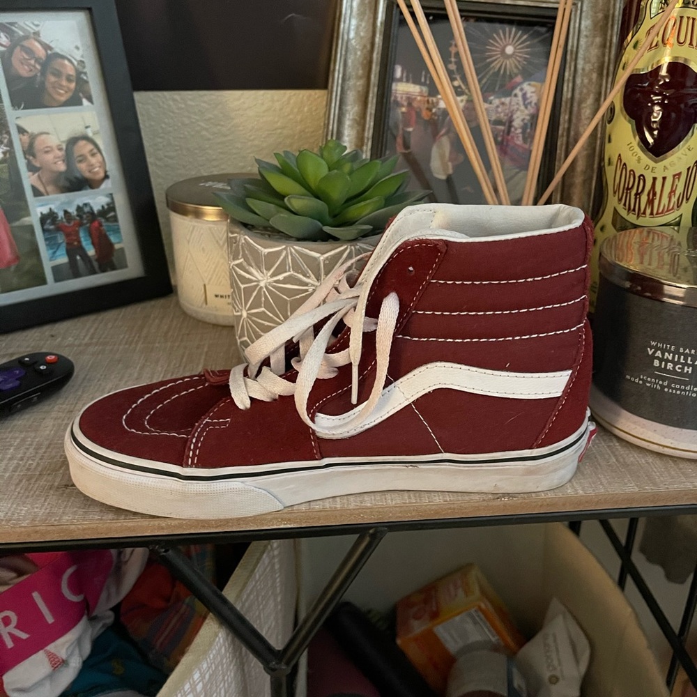Maroon High Top Vans